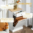 thumbnail image 5 of Kitchen Tilt Out Trash Cabinet,Free Standing Recycling Cabinet Trash Can Holder With Drawer,Wooden Kitchen Trash Can Cabinet,White, 5 of 6