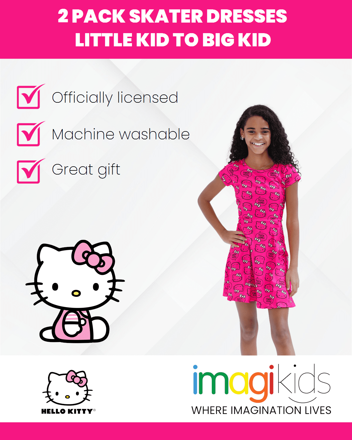Hello Kitty 2 Pack Skater Dresses Little Kid to Big