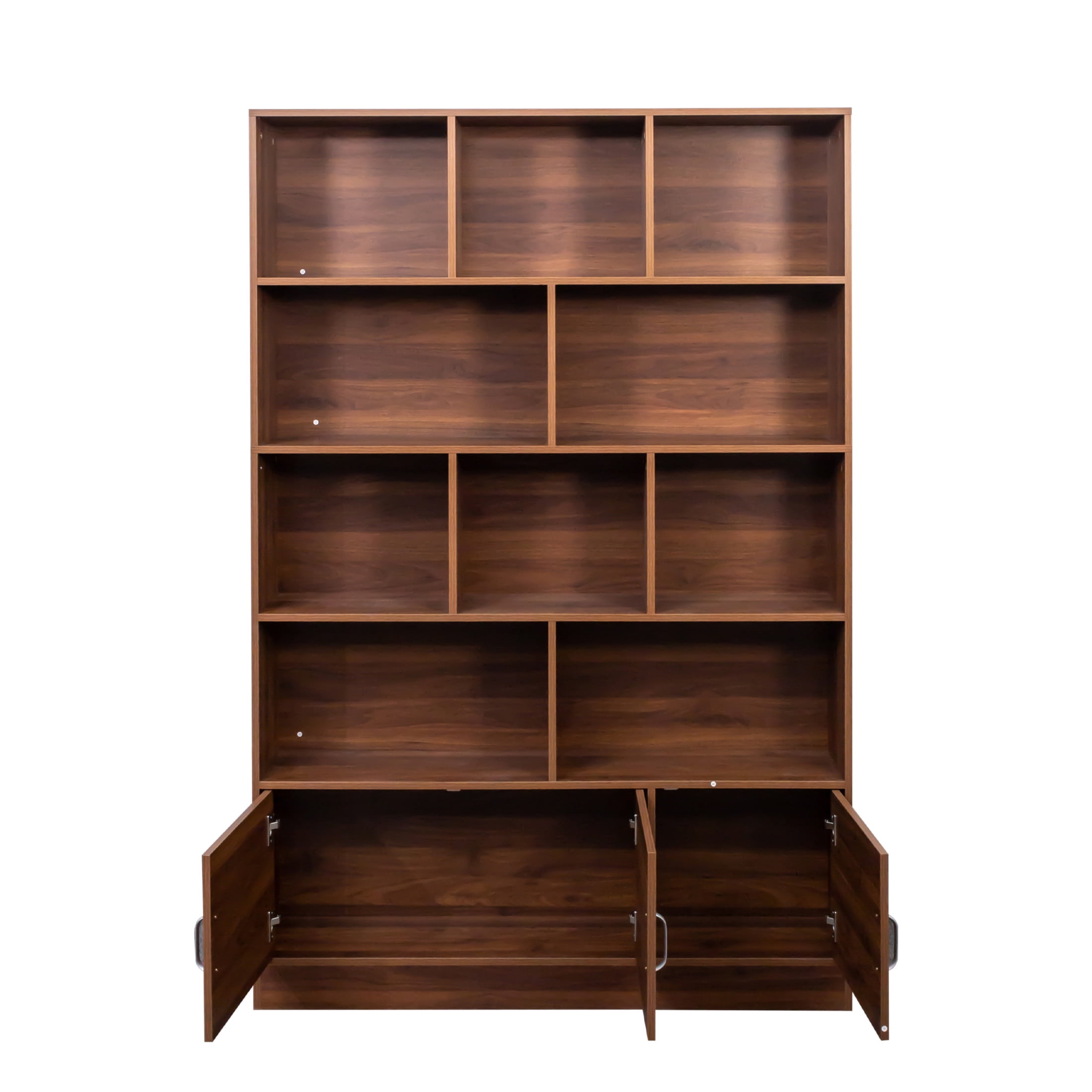 Noble House Lira 70.9" Tall Bookcase, 4-Tier Modern Slim Storage Organizer, for Living Room, Office, Walnut