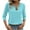 Light Blue, variant on BLVB Women's 3/4 Sleeve Tops Keyhole Neck Shirts Ring Cut out Design Stretchy Tees Fall Fashion Clothes