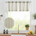 thumbnail image 2 of Striped Linen Valance Curtain 16 Inch Vertical Striped Valance for Kitchen Bathroom Light Filtering Window Treatment Rod Pocket Farmhouse Rustic Semi Sheer Short Window Curtain 1 Panel Taupe, 2 of 8