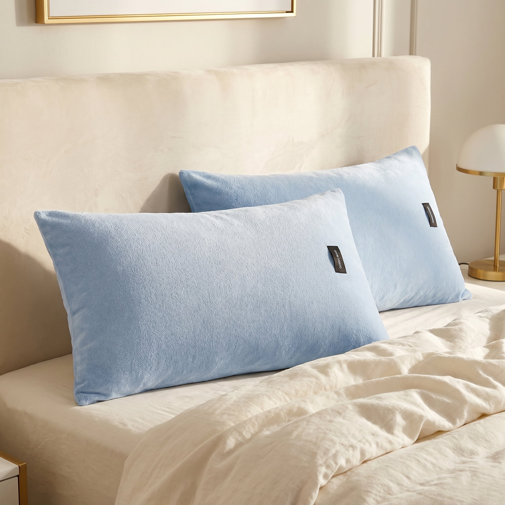 Unique Bargains 2 Pack Fabric Pillowcase Envelope Closure Wrinkle Resistant Queen Blue B