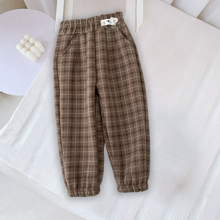 Edvintorg 1-10 Years Boys Plaid Pants Clearance Cute On Unisex Toddler  Jogger Pants Kids Cotton Elastic Waist Winter Warm Sweatpants Costumes For  Boys