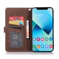 thumbnail image 4 of SaniMore for iPhone 14 Pro Magnetic Closure Flip Wallet Case with Hidden Mirror, Premium PU Leather Cover with Wrist Strap Card Slot & Kickstand Shockproof Protective Shell, Brown, 4 of 9