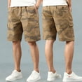 thumbnail image 3 of WTXUE Cargo Pants for Men, Mens Shorts Men'S Casual Amouflage Shorts Camouflage Short Cargo Comfort Waist, Yellow XL, 3 of 3