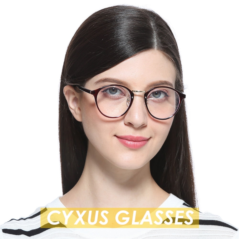 Cyxus Retro Round Blue Light Blocking Computer Glasses for Anti Eyestrain UV400, Brown Frame Unisex(Men/Women) Eyewear