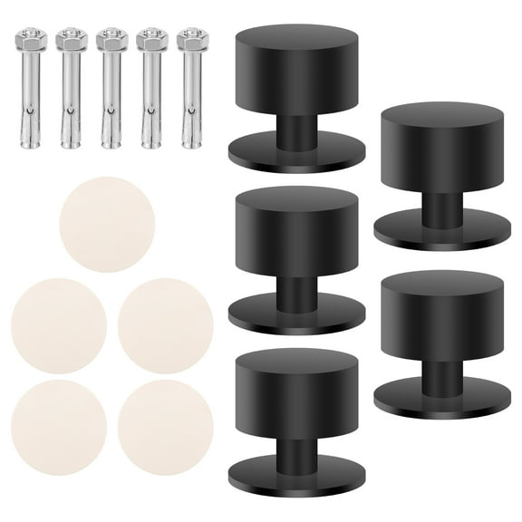 5Pcs Door Stopper Self Adhesive Floor Mounted Door Stops Wall Protector with Rubber Buffering Head Heavy Duty Indoor Doorstop for Home Office