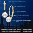 thumbnail image 2 of Gem Stone King 14K Yellow Gold Round White Cultured Freshwater Pearl and Round Black Diamond Leverback Drop Dangle Earrings for Women (Pearl: 5.5MM, Diamond: 1.5MM), 2 of 5