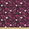 thumbnail image 1 of Romantic Fabric by the Yard Upholstery, Abstract Graphical Designed Ornamental Heart Love Motifs Leaves Pattern, Decorative Fabric for DIY and Home Accents, Dark Maroon Hot Pink by Ambesonne, 1 of 5