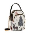 thumbnail image 7 of FORMRS Crossbody Bag for Women Quilted Travel Shoulder Cell Phone Purse with Chain Strap Handbag, Beige Christmas Forest, 7 of 7