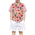thumbnail image 4 of VNKIDY Boys Girls Kids Crew Neck Short Sleeve Relaxed Fit TShirt With Mexican Fiesta Print Floral Patterns For Daily Wear Casual Outings Themed Events Classic Top, 4 of 4