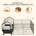 thumbnail image 4 of Pawhut Rolling Metal Rabbit & Small Animal Hutch Cage, 4 of 9