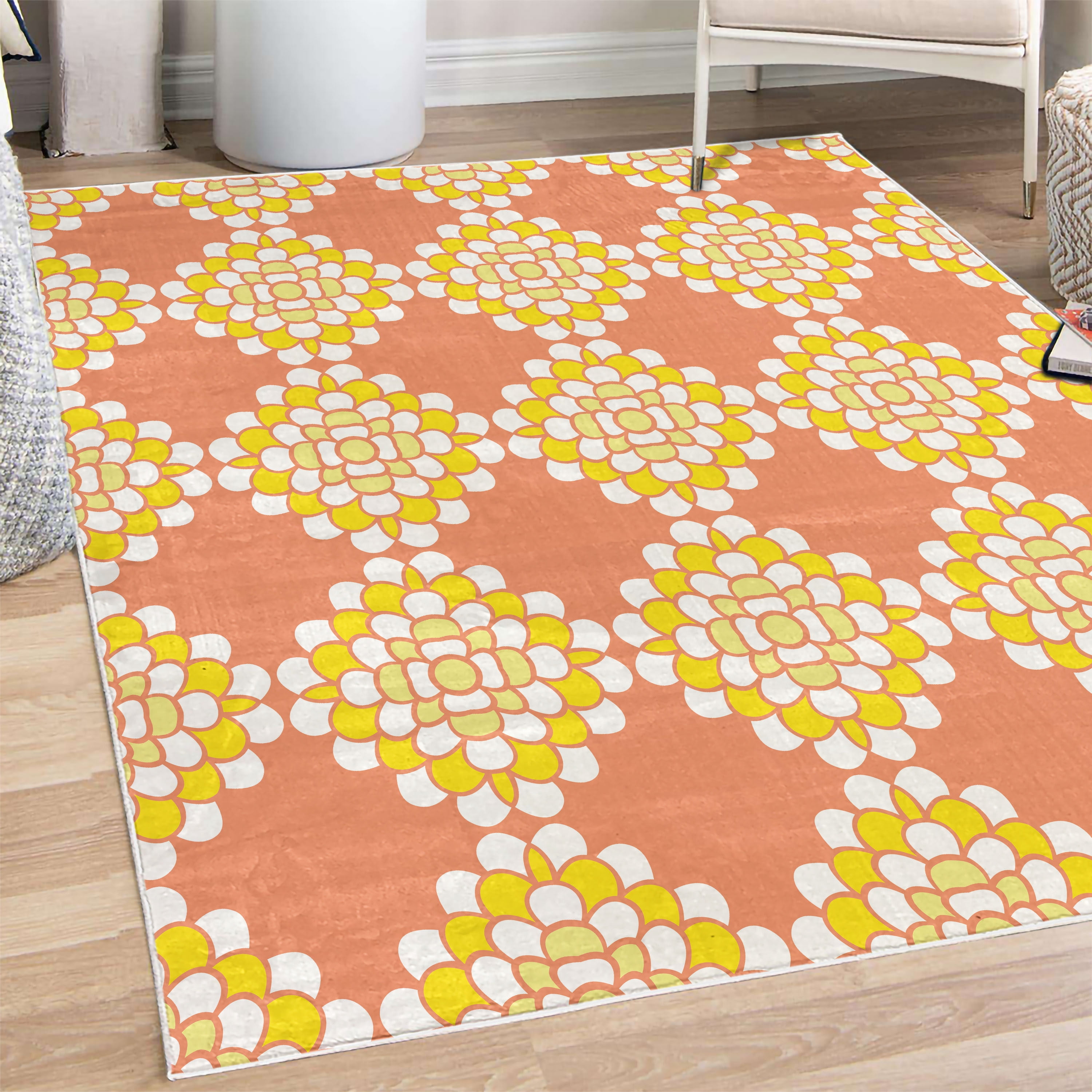 Horizontal Line Rug Floral Decorative Rug, Abstract Horizontal Lines Geometric Bold Thin ...
