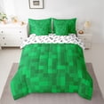 thumbnail image 2 of Castle Fairy Pixelated Miners Bedding Comforter Set,Plaid Grid Queen Bedding Sets, 2 of 8