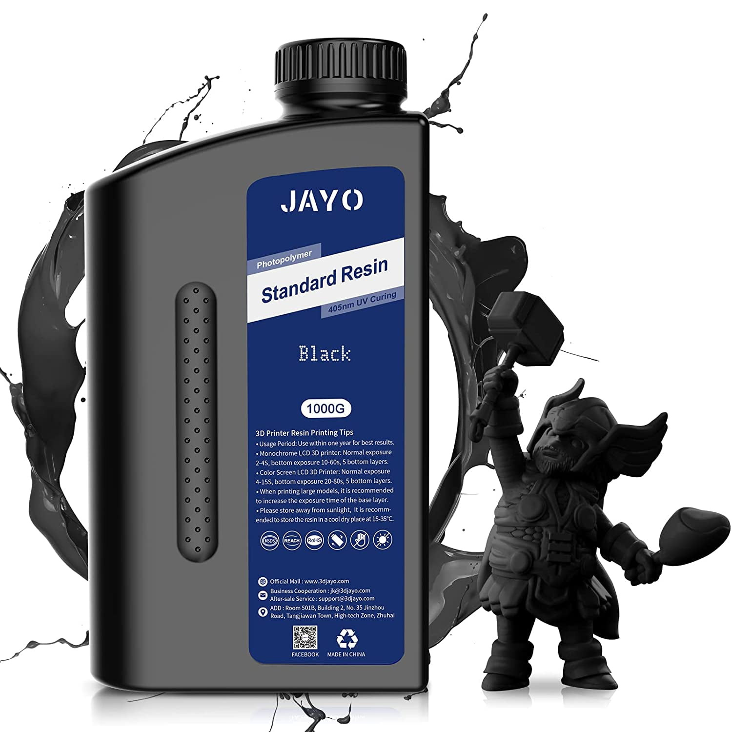 3D Printer Resin, JAYO 1KG 3D Resin for 4K 8K LCD/DLP/SLA 3D Printers