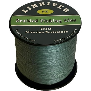 LinHiver Braided Fishing Line, Strong Power, Great Abrasion Resistance, Thin Diameter, No Stretch, Low Memory and High Sensitivity(547Yds,30LB,4 Strands)