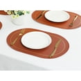 thumbnail image 6 of Unique Bargains Faux Leather Placemats for Kitchen Washable Table Placemats 6pk Brown Gray, 6 of 7