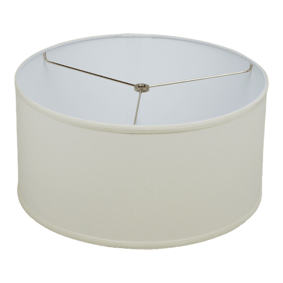 Fenchel Shades | 16" Top Diameter x 16" Bottom Diameter x 8 Height, (Washer/Spider Attachment) Drum Lamp Shade - (Linen Cream)