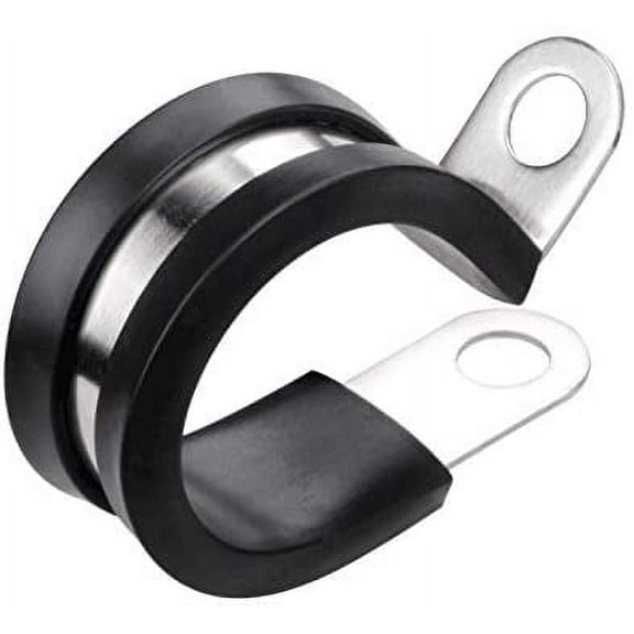 Stainless Steel Cable Clamp, 12 Pack, Rubber Cushioned (5/8 Inch)