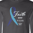 thumbnail image 4 of Inktastic Faith over Fear Hydrocephalus Awareness with Blue Ribbon Long Sleeve T-Shirt, 4 of 5