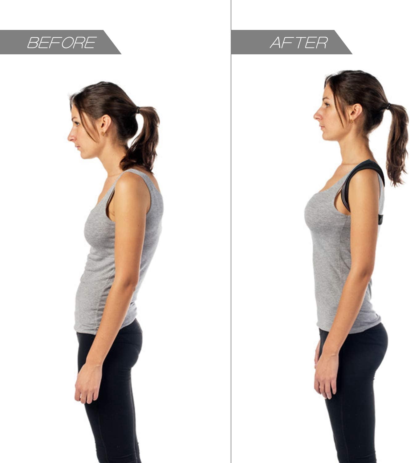 2Pack-Liiva Posture Corrector Posture Belt For Women For Men With Underarm Pads, Adjustable Posture Brace for Back Clavicle Support and Upper Back Correction