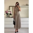 thumbnail image 5 of Women's Sleeveless Midi Dress Cinched Waist A-Line Elegant Summer Casual, 5 of 7