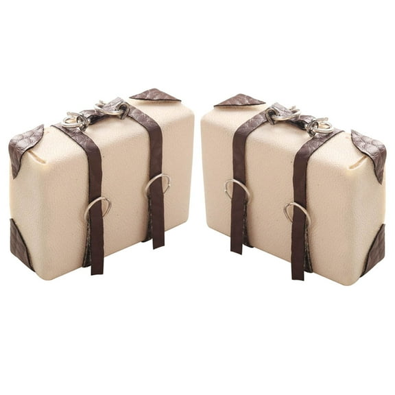 FENGGUIQU Mini Wooden Suitcase Dollhouse Accessory Set, 2 Pieces for Dollhouse Decoration and Kids Playtime