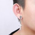 thumbnail image 5 of Moda Moda Más Nuevo 1 Par de Pendientes de Aro de Acero Inoxidable con Colgante de Cruz y Borla Larga Unisex para Hombres y Mujeres Joyería Gótica Punk Mejores Regalos, Estilo 33, 5 of 5