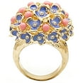thumbnail image 4 of Gold Brass Ring with Semi-Precious Coral in Rose for Women Rose Stone Color Style 1W106 Size 7, 4 of 6