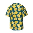 thumbnail image 2 of Xecao offers the Lemon for Men's Casual Short-sleeved Shirt, a button-up collared shirt with a pocket, perfect for beach vacations and yacht travel in the XX-Large size., 2 of 7