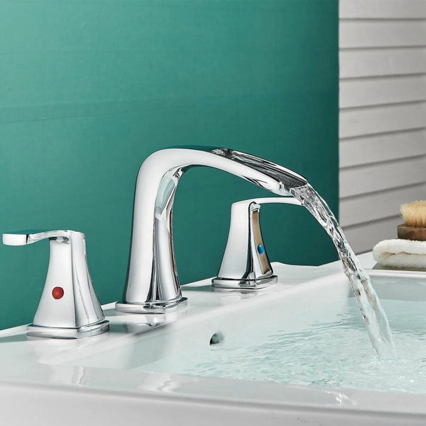 Chrome 8"Widespread Bathroom Sink Faucet 3Hole 2Handle Basin Mixer w/Drain