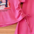 thumbnail image 5 of Hrsba Little Girl Outfits Round Neck Short Sleeve Print Top And Elastic Waist Thin Pants Soft Cozy Homewear 2 Piece Set, 5 of 6