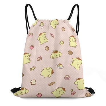 Pompompurin Drawstring Backpack Water Resistant String Bag Sackpack Cinch for Sports, Gym, Travel, Swimming, Yoga, Beach