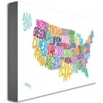 thumbnail image 2 of Trademark Art "United States Text Map" Canvas Wall Art by Michael Tompsett, 2 of 2