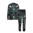 thumbnail image 4 of Mens 2 Pack Pajama Set Long Sleeve Pajamas Top and Pants Pjs Set Loungewear, American Flag Camouflage Deer Skull Camo, 4 of 6