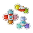 thumbnail image 2 of Rotating Suction Cup Bath Toy | Interactive Multicolor Plastic Spinner | 3 Pack | Press & Rotate Design for Bathroom, Table, Window | Fine Motor Skill Development | 4.52in Size, 2 of 9