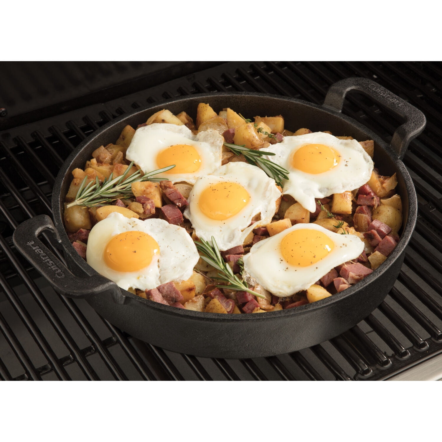 Cuisinart 10-In. Cast Iron Griddle Pan for Grill, Campfire, Stovetop, or Oven