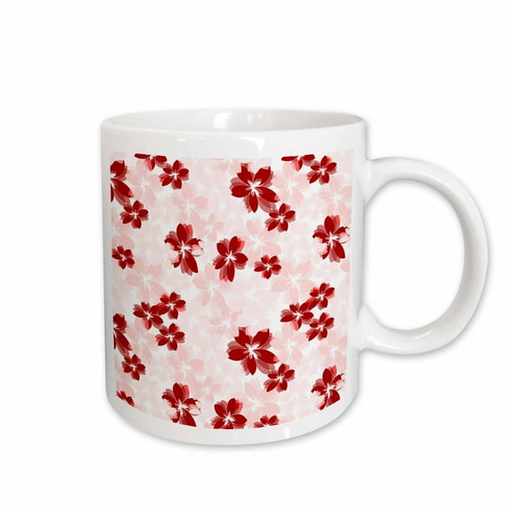 3drose, Tropical Red Flowers - Hawaiian Inspired Floral Print, 11oz Mug
