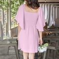 thumbnail image 7 of Fartey Dresses for Women 2025 Spring Summer Deep V Neck Knee Length Dress Elegant Bow tie Mini Dresses Fashion Casual A-Line Cocktail Dress Pink S-2XL, 7 of 7