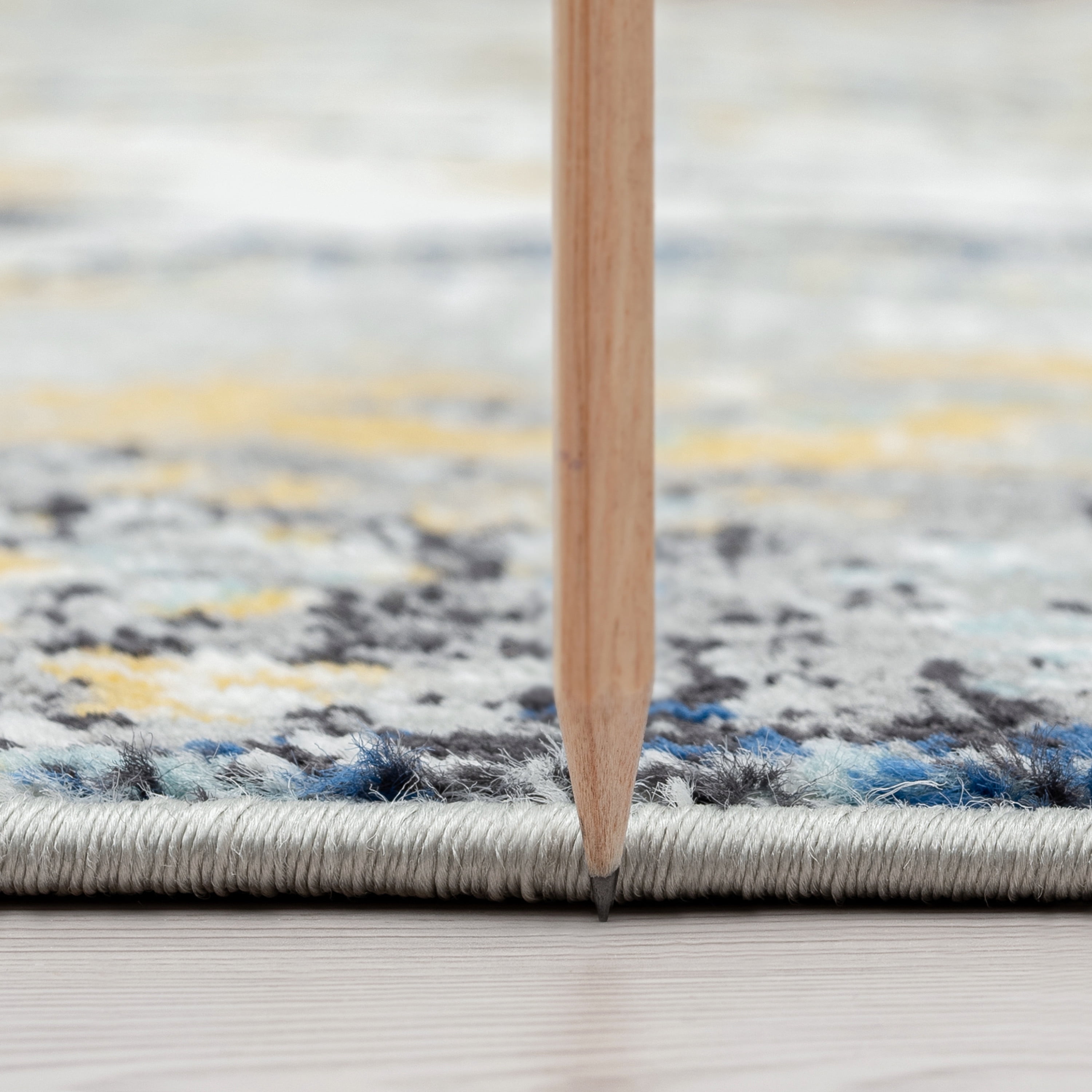 Traditional 5x8 Area Rug (5'3'' x 7'3'') Oriental Ivory, Blue Living Room Easy to Clean