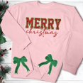 thumbnail image 6 of Wang6 Womens Whtie Graphic Sweatshirts Trendy Crew Neck Long Sleeve"Merry Christmas"Pullovers Casual Side Slit Hem Bow Tshirts Tops X_Pink XL, 6 of 6