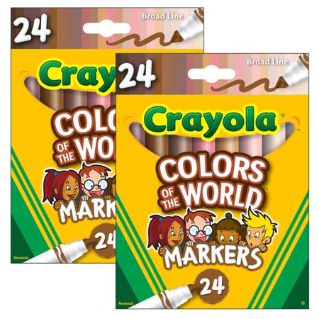 Crayola BIN587802-2 Colors of the World Markers for Grade PK Plus, Assorted Color - Pack of 2