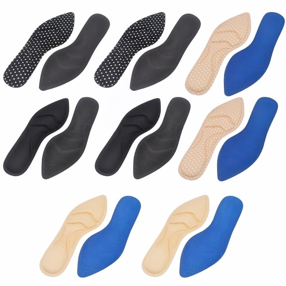 8 Pairs High Heel Insoles Breathable Shoe Pads 10.03 Inch Boot Inserts Foot Cushion Comfort Sponge Insert