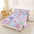 thumbnail image 2 of Manfei Kawaii Ocean Dolphins Bed Sheets,Lovely Seashell Full Size Sheets,Purple,4pcs,1 Flat Sheet, 1 Fitted Sheet and 2 Pillowcases, 2 of 7