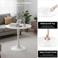 thumbnail image 3 of Tomile White Round Dining Table, 32-inch Tulip Kitchen Table, Mid-Century Tulip Table with Metal Pedestal Base, Seating for 2-4 People, Suitable for Living Rooms, Cafes, Bars, Easy Assembly, 3 of 8