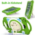 thumbnail image 3 of Cute Cat Universal Case for iPad 10.2 Tablet (iPad 8th/7th Generation) & iPad Air (3rd Generation) 10.5" & iPad Pro Tablet 10.5 Inch - Shockproof Kickstand Kids Case with Rotate Hand Strap (Green), 3 of 7