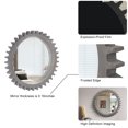 thumbnail image 7 of Tcbosik Wall Mounted Round Mirror, 17 inch Wooden Framed Circle Mirror, Gear Shape Vanity Mirror for Washroom Bathroom Bedroom Living Room Entryway, White Washed, 7 of 7