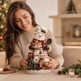 thumbnail image 4 of MInHoues Christmas Snowman Tabletop Figurine, Cute Resin Winter Holiday Ornament for Home Office Decor, Festive Snowman Decoration for Mantel Shelf, 4 of 6