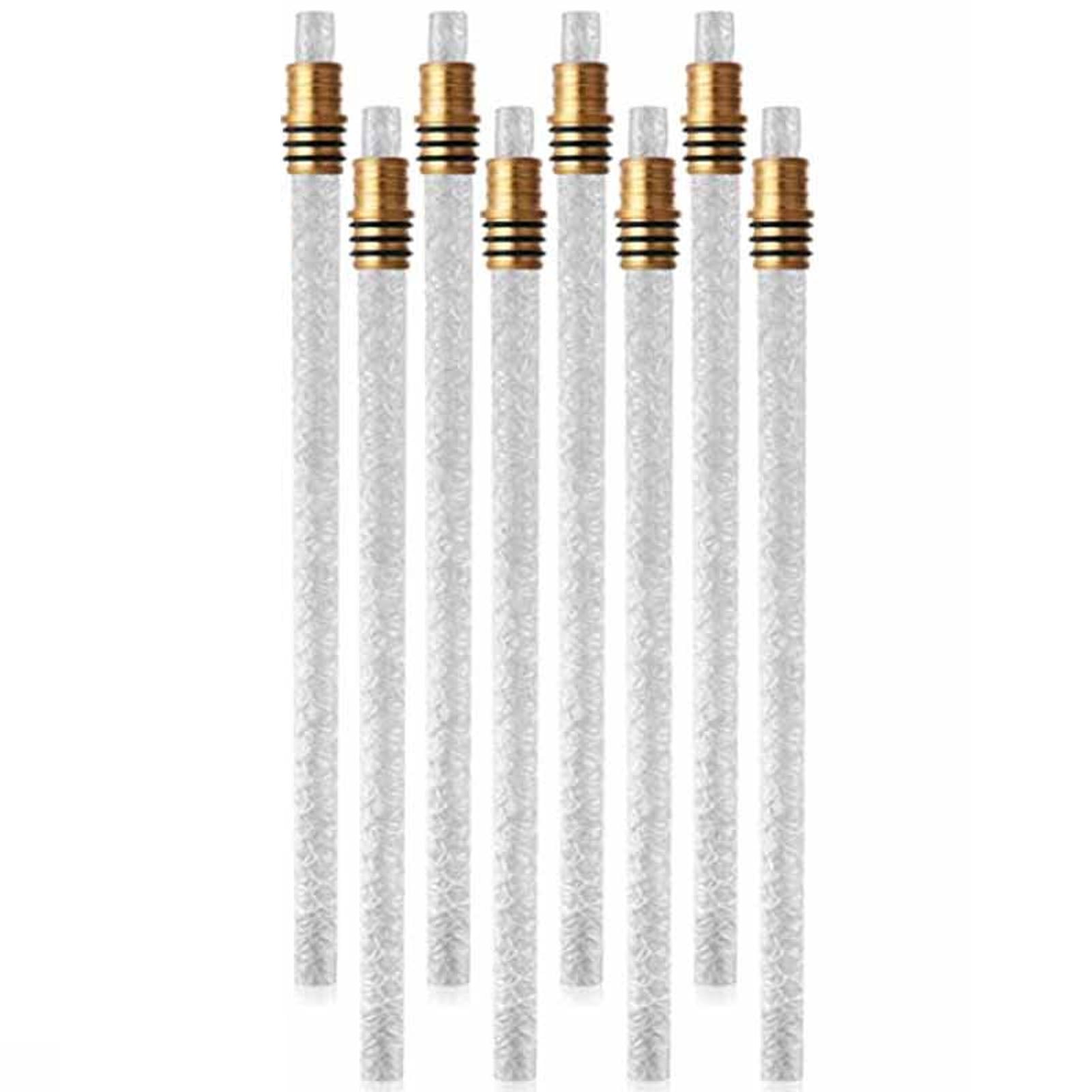 8Pack Wine Bottle Torch Kit Long Life Torch Wicks Brass Torch Wick Holders Caps Wine Bottle Torch for Garden Patio