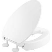 KOHLER 25875-0 Hyten Elevated Quiet-Close Elongated Toilet Seat, Contoured Seat with Grip-Tight Bumpers, Quick-Attach Hardware, White